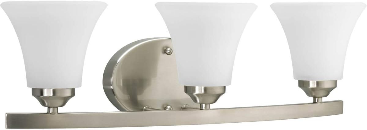 Progress Lighting P2010-09 Traditional One Bath from Trinity Collection in Bronze/Dark Finish Lighting Accessory, Brushed Nickel