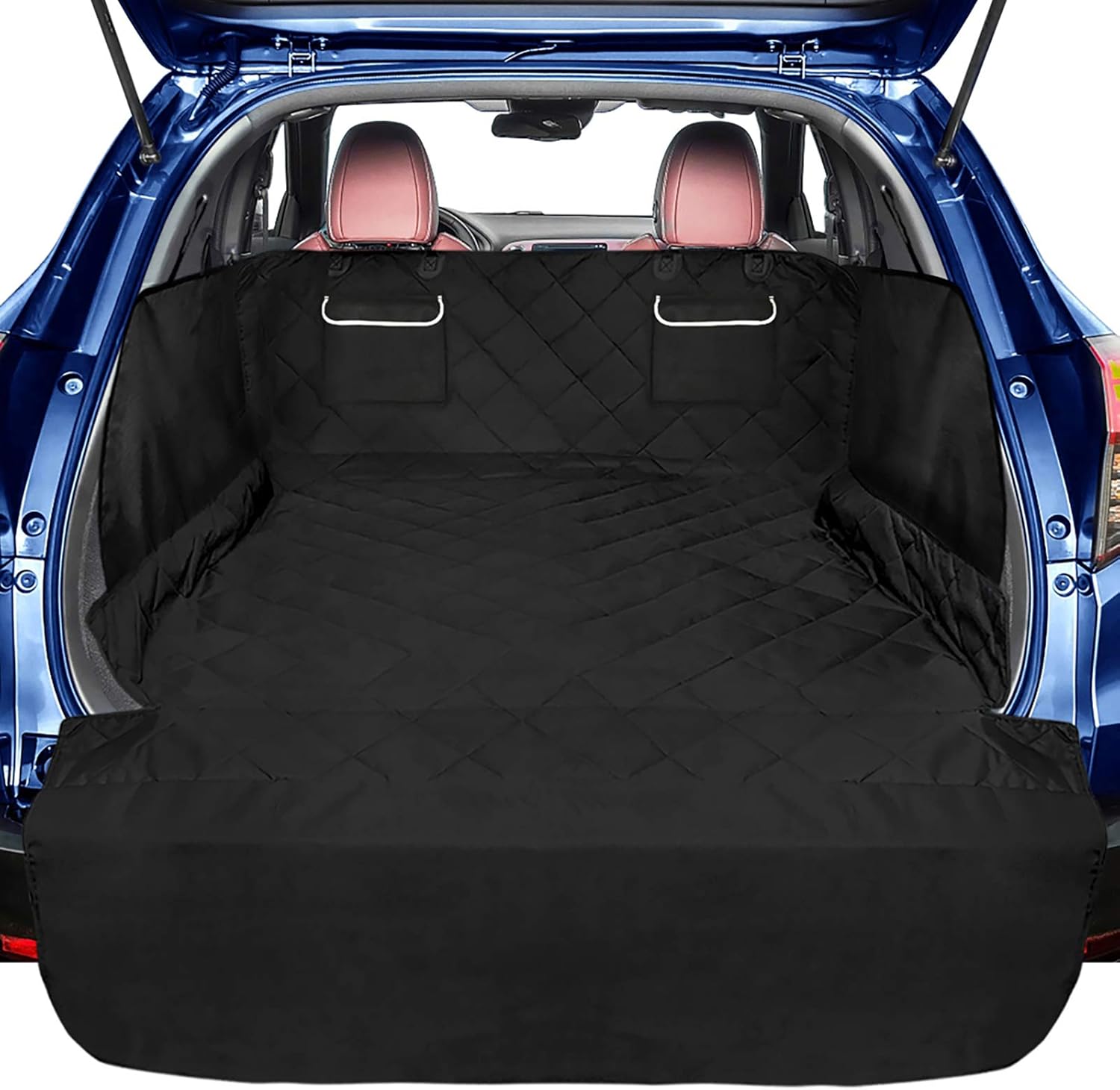 SUV Cargo Liner for Dogs, F-color Upgraded Water Resistant Pet Cargo Cover with Full Side Flap Protector, Dog Seat Cover Mat for SUVs Sedans Vans with Bumper Flap, Non-Slip, Large Size Universal Fit Pack of 2