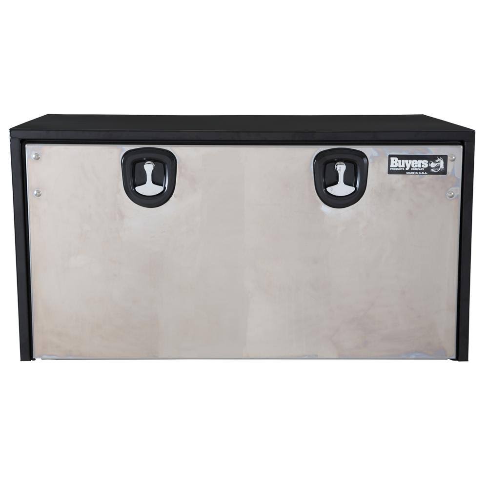 Buyers Products Black Steel Underbody Truck Box w/ Stainless Steel Door (24x24x48 inch)