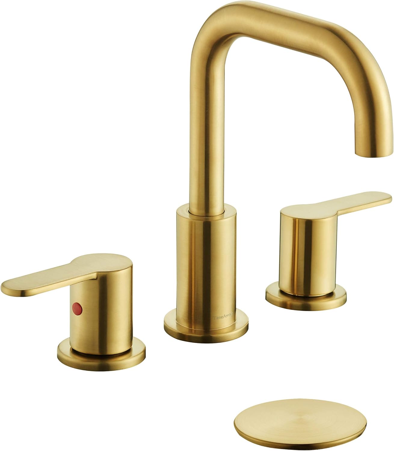 TimeArrow 2 Handle 8 inch Widespread Bathroom Sink Faucet Matte Black Vanity Faucet with Pop-Up Drain, TAF830E-MB