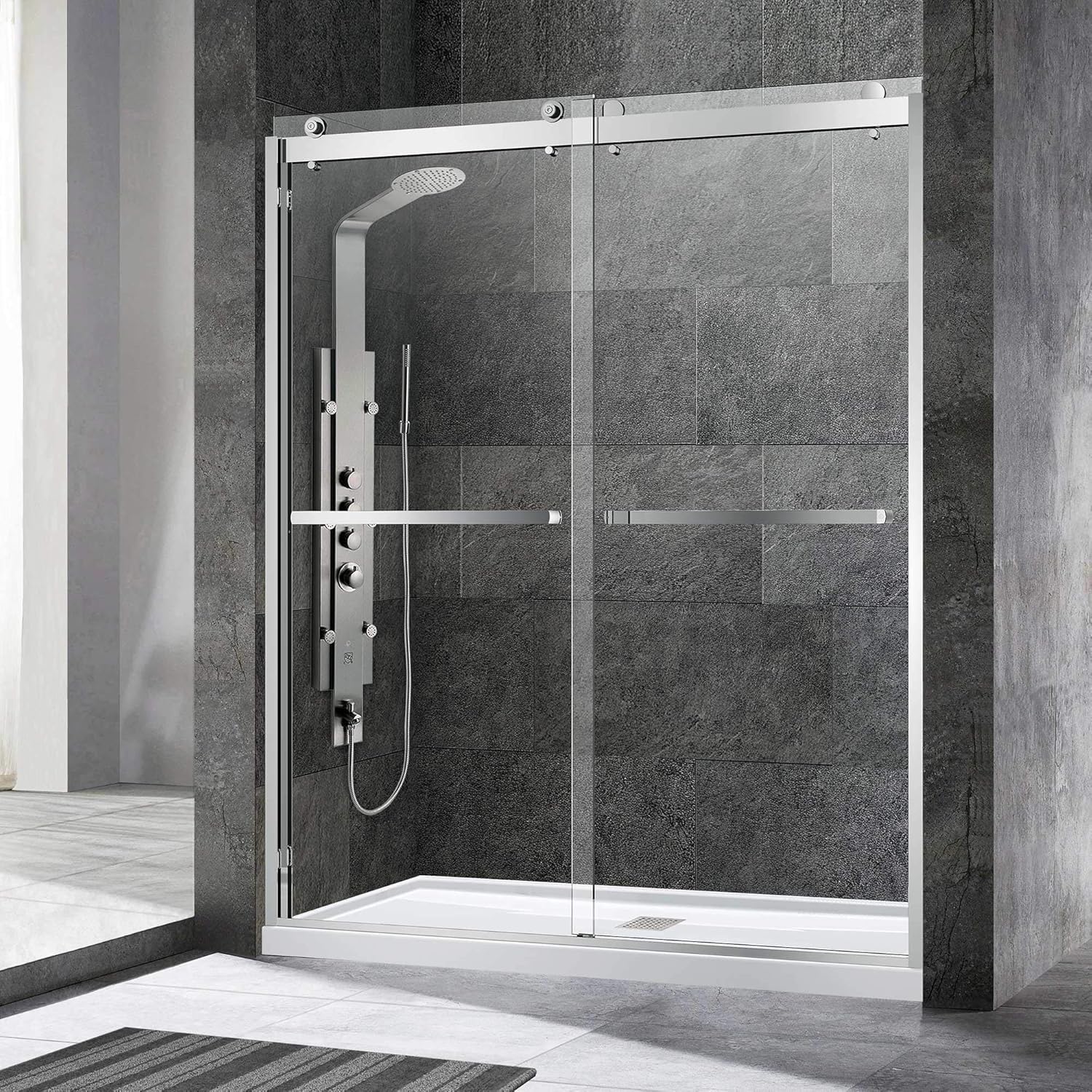 WOODBRIDGE Frameless Shower Door, 56