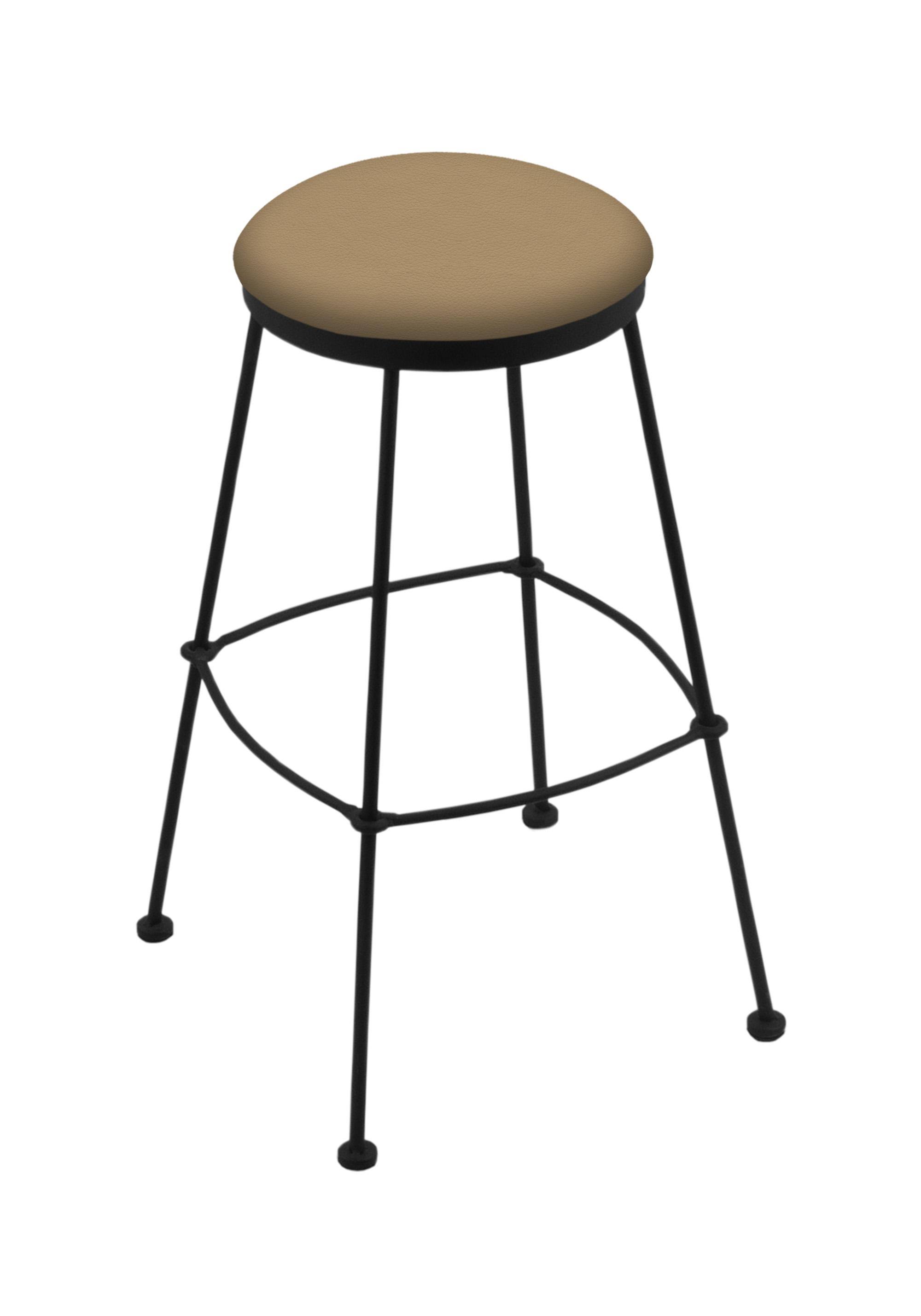 3030 25 inch Stationary Counter Stool with Black Wrinkle Finish and Canter Sand Seat