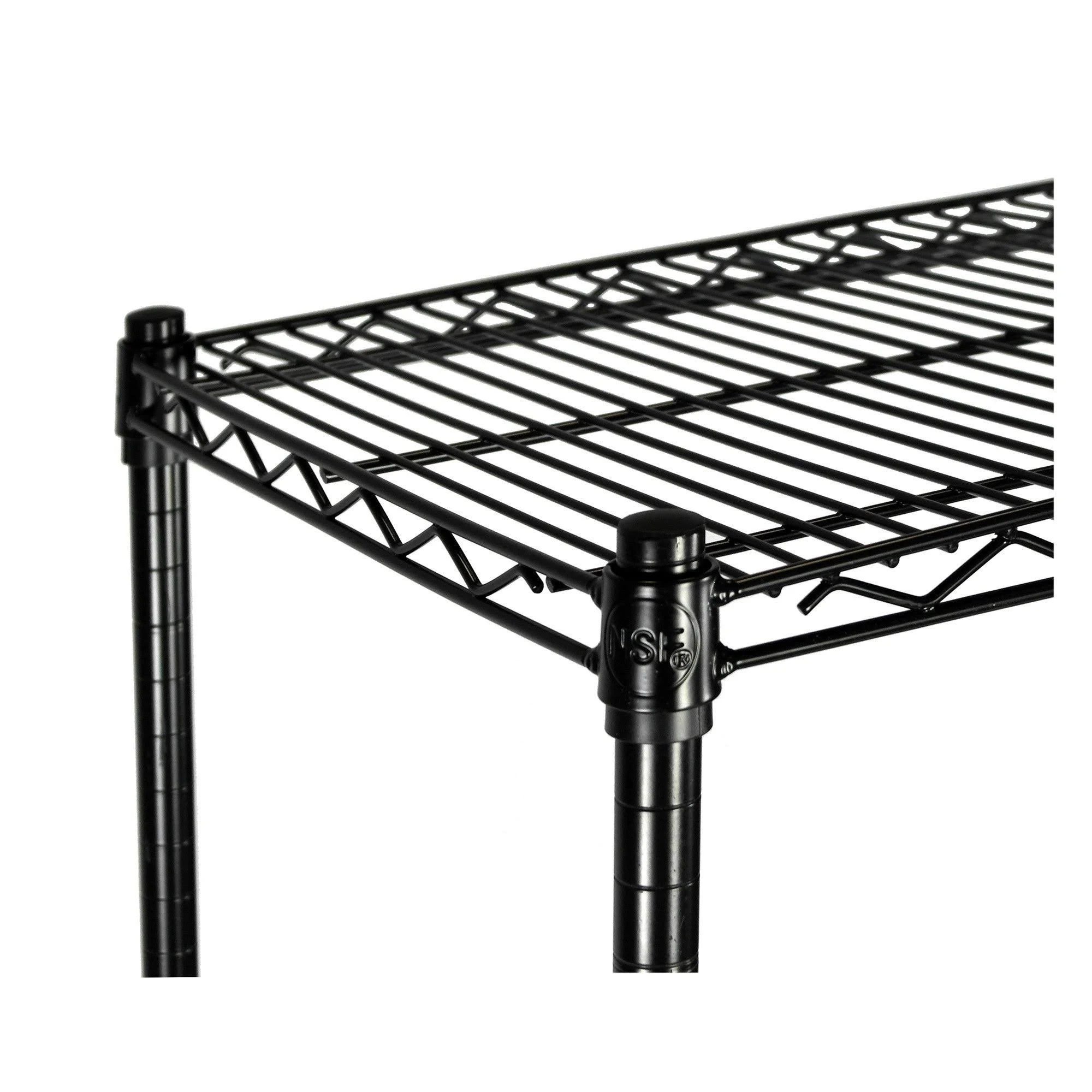 Storage Max Black Wire Shelving with Wheels, 24 x 60 x 63, 4 Shelves