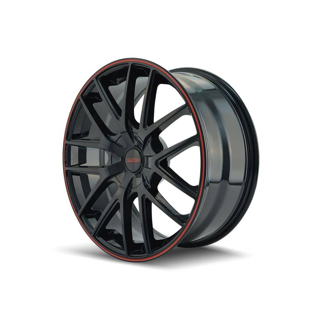 Touren TR60 16x7 4x100/4x4.5x22 +42mm Black/Red Wheel Rim 16x22 Inch