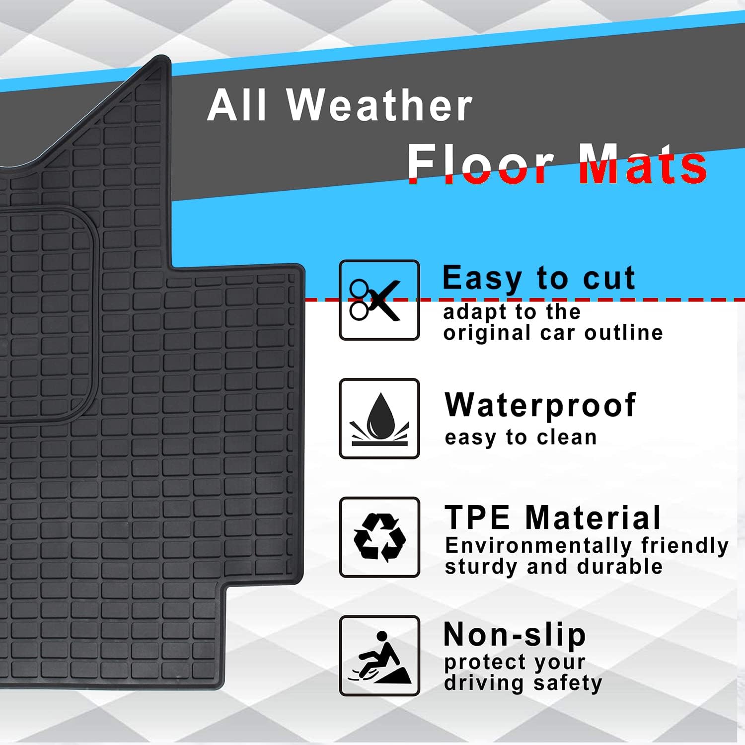 Floor Mats Compatible with Freightliner Cascadia New 116&126 2018+ SHINJEW Truck Floor Rubber Mats Cargo Liners for Freightliner Cascadia Accessories All-Weather Guard Heavy Duty Includes 3PCS Set