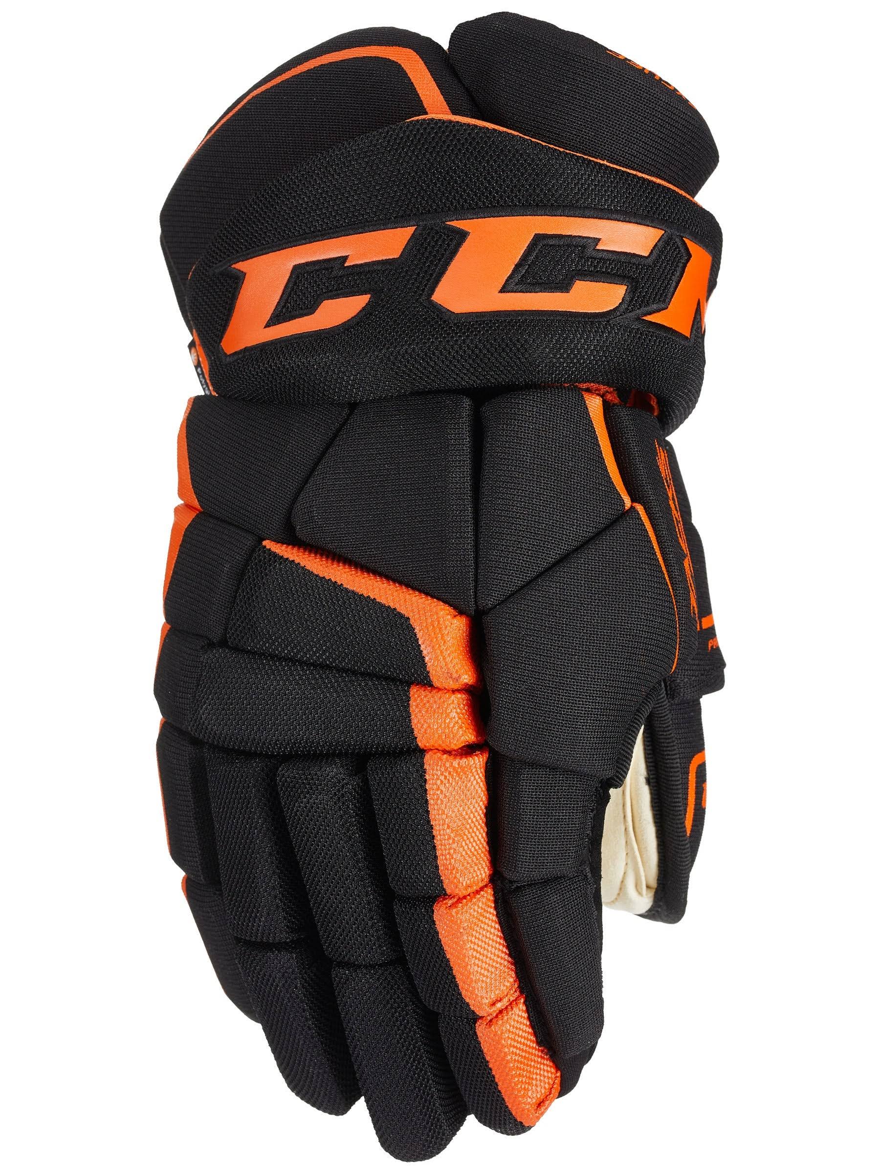 CCM Tacks 9060 Junior Hockey Gloves Black/Orange / 12x22