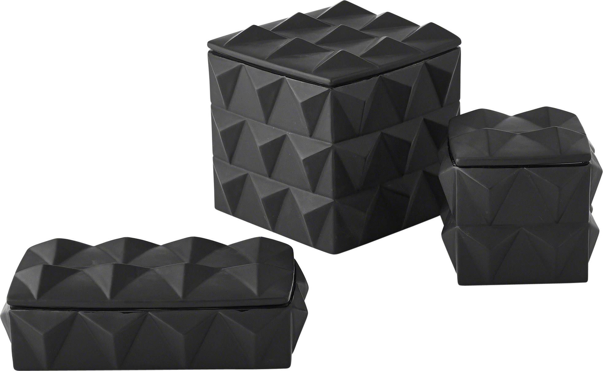 Global Views Braque Box - Matte Black-Small