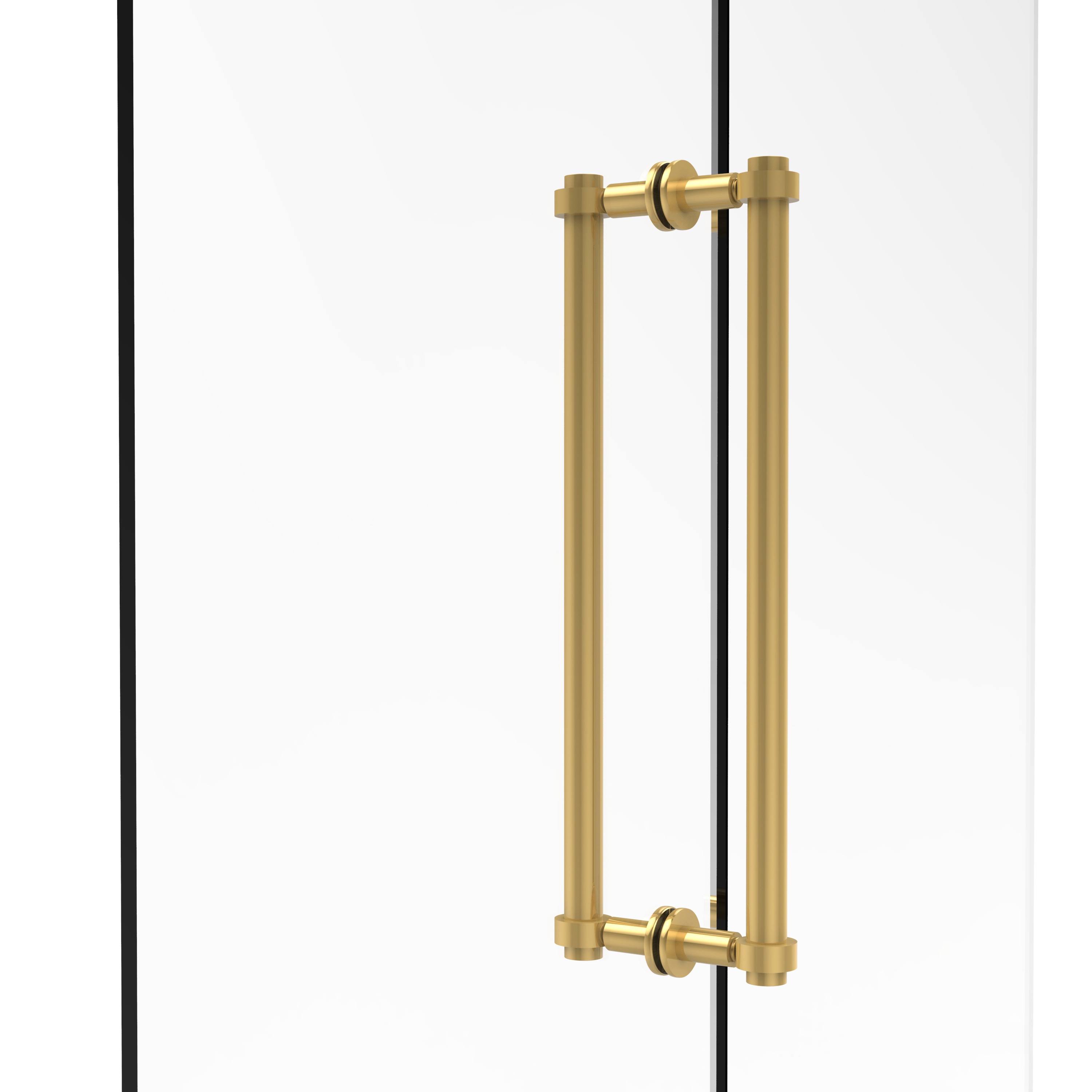 Allied Brass Contemporary 18 inch Back to Back Shower Door Pull Unlacquered Brass 404-18BB