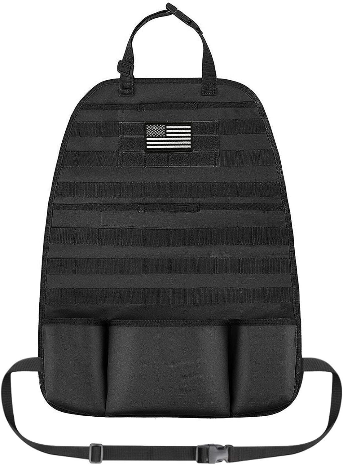 Upgrade 1000D Molle Seat Back Organizer with Pouches, Tactical Molle Vehicle Panel Car Seat Cover Protector