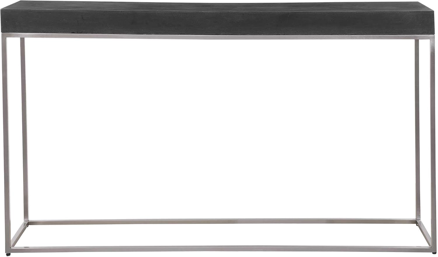 Uttermost 24974 Jase-54 inch Console Table, Black Concrete/Brushed Nickel Stainless Steel Finish, 11 x 54 x 31.25