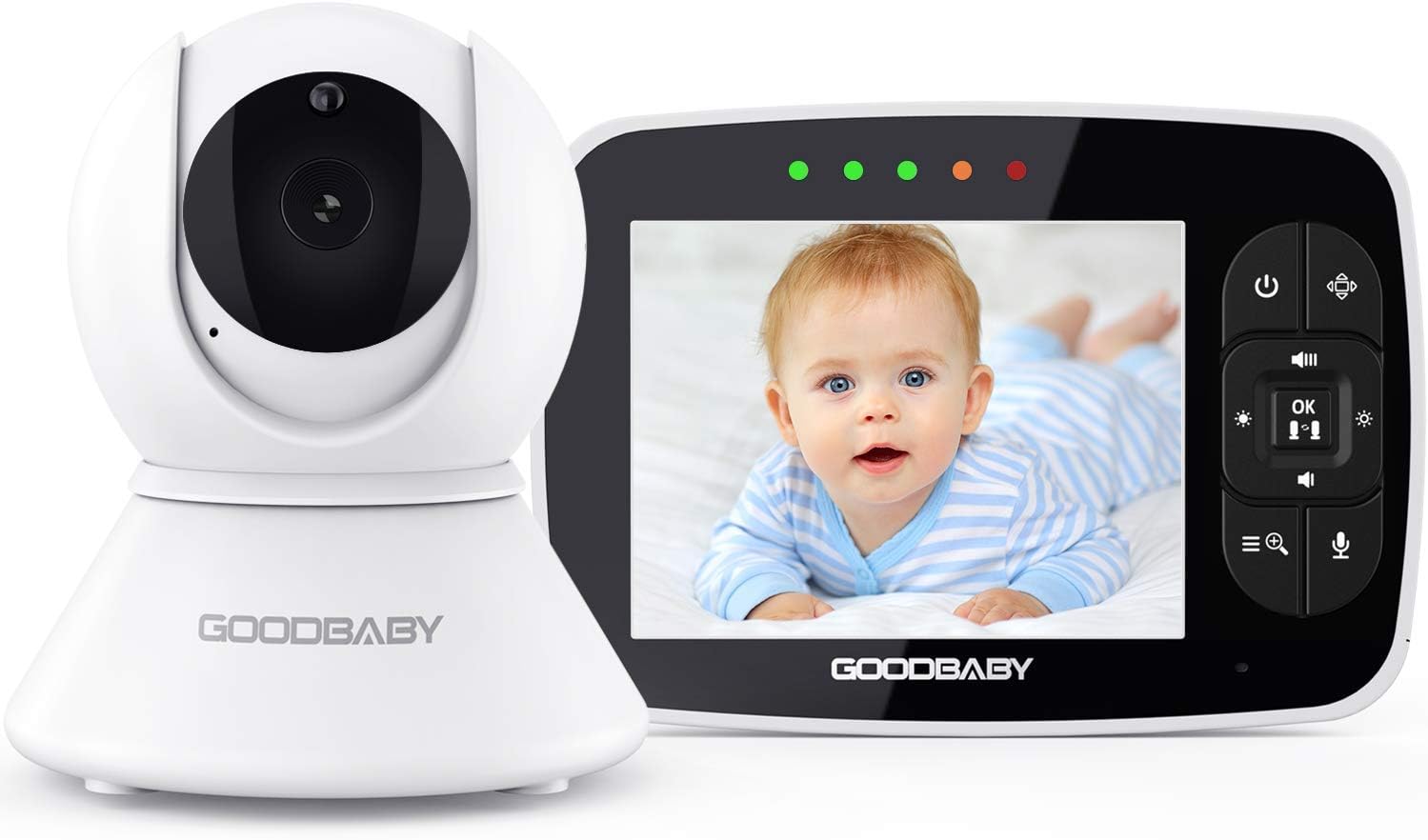 Baby Monitor with Remote Pan-Tilt-Zoom Camera|Keep Babies Safe with 3.5&rdquo; Large Screen, Night Vision, Talk Back, Room Temperature, Lullabies, 960ft Range
