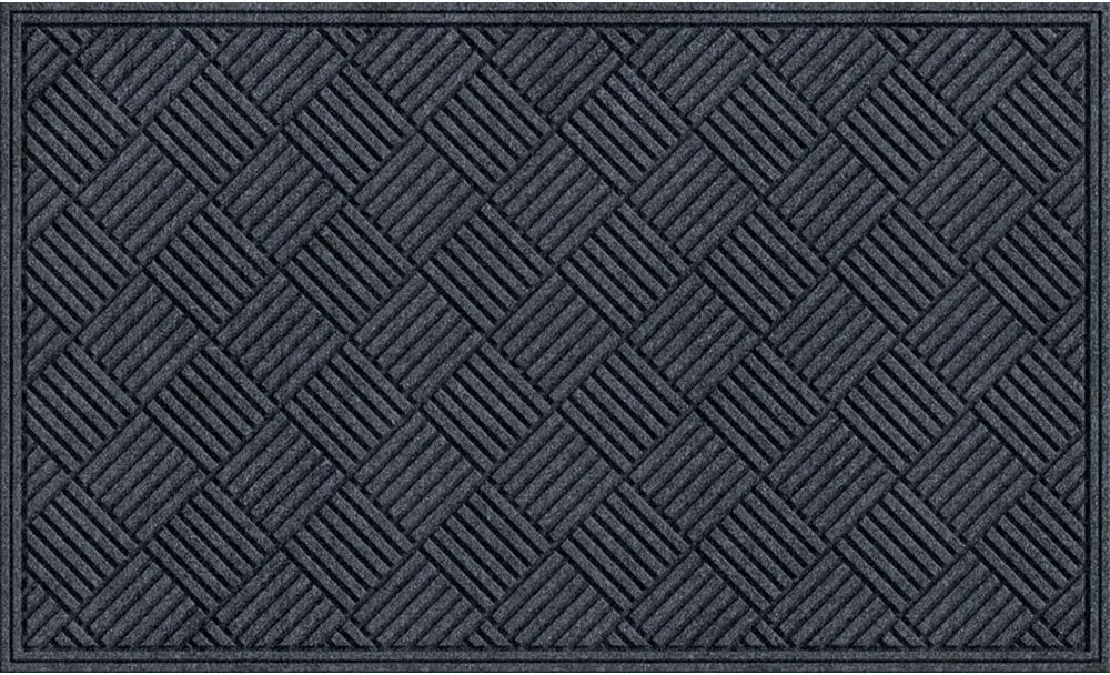 Apache Mills Crosshatch Mat, Smoke, 2-Feet by 3-Feet