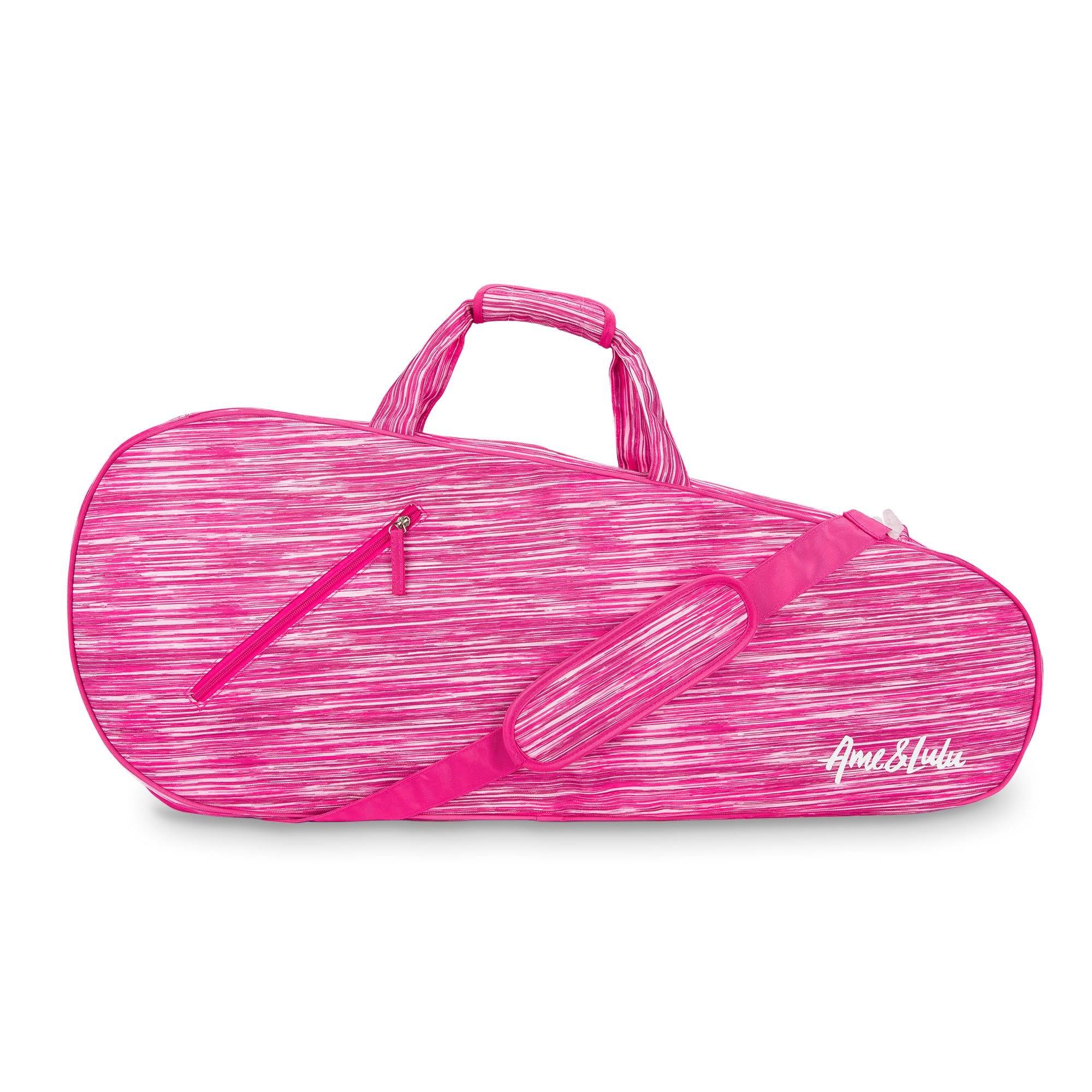 Ame u0026 Lulu 3 Racquet Tennis Bag (Pink Grunge)