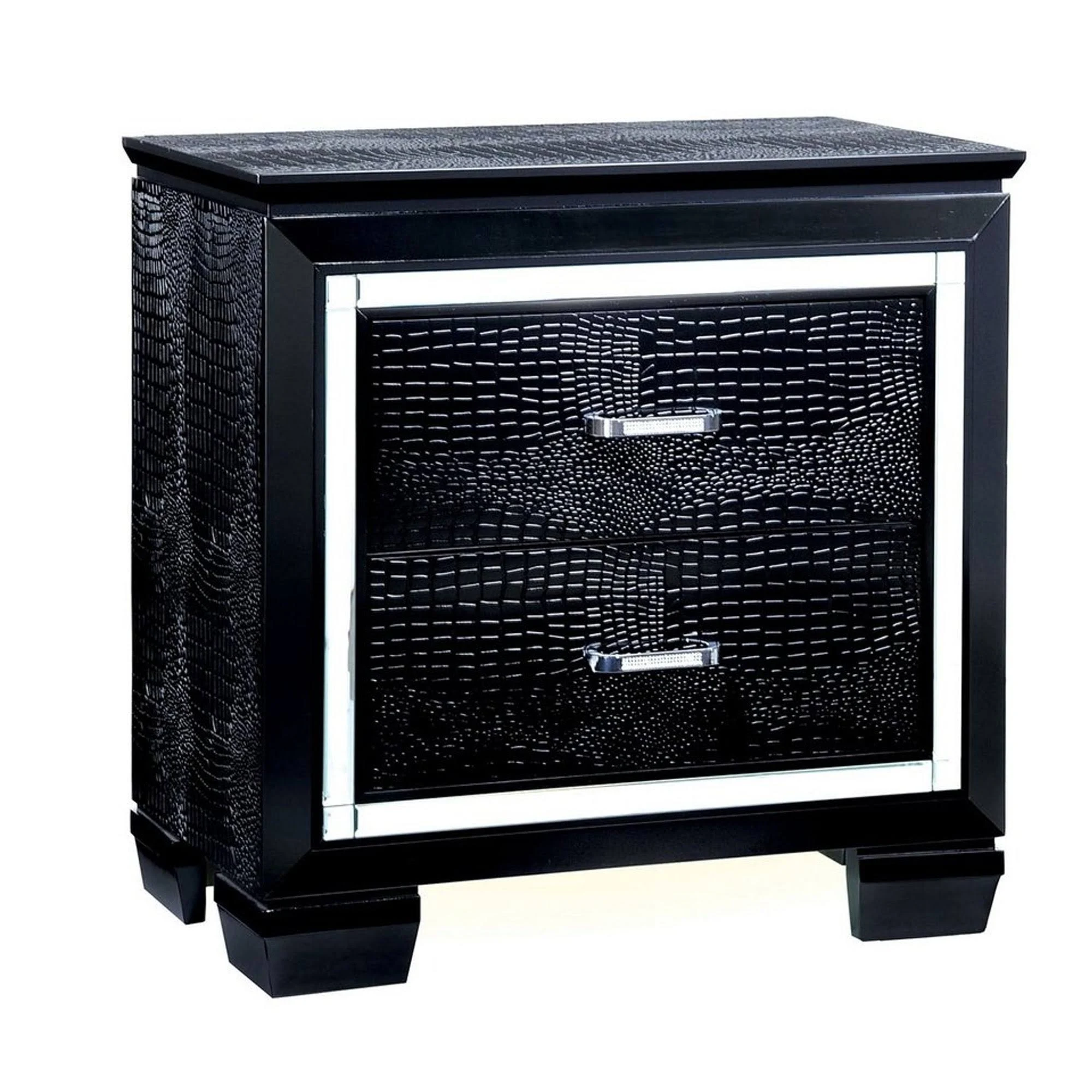Benzara - Bellanova Contemporary Night Stand in Black
