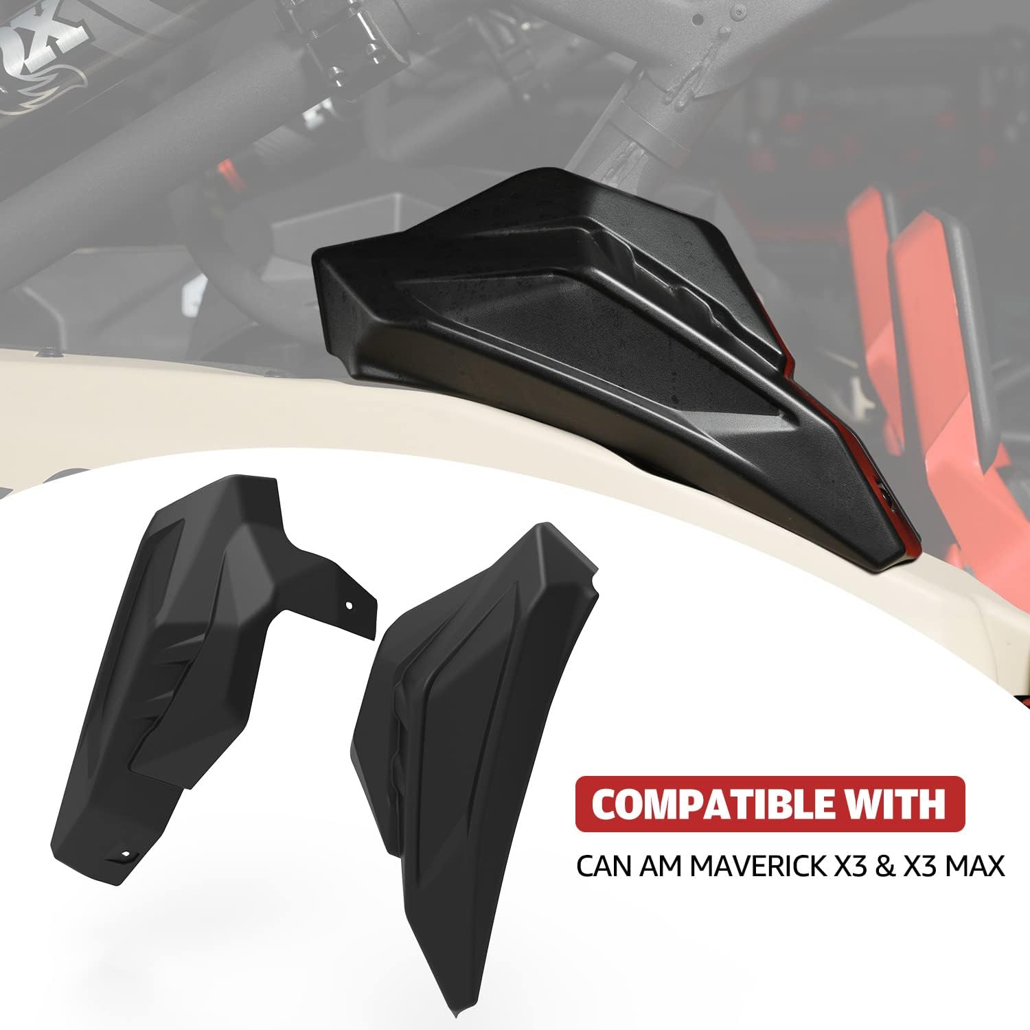 HAKA TOUGH Rear Cage Trim Plastic Cover for 2017-2022 Can Am Maverick X3 / X3 Max , C Pillar Protection Shield Guard Plate Accessories Replace OEM # 705010335,705010336 (LH & RH )