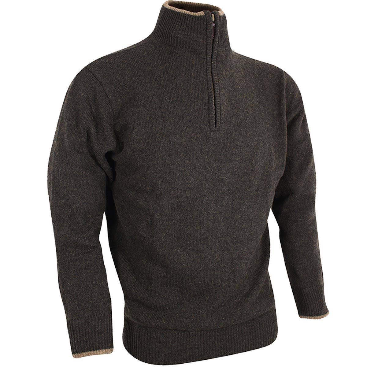 Jack Pyke Ashcombe 100% Lambwool Zipknit Pullover - Dark Olive / S