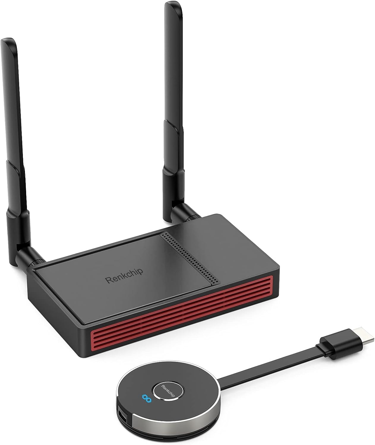 Renkchip Wireless HDMI Transmitter and Receiver, 1080P&60Hz HD Wireless HDMI Adapter, VGA/HDMI Interface, for Streaming Video/Audio to HDTV/Projector，No Drive Required