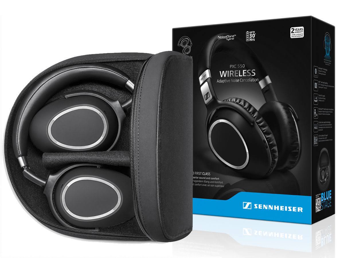 Sennheiser PXC 550 Bluetooth Wireless Over-Ear Headphones - Noise-Canceling - Black