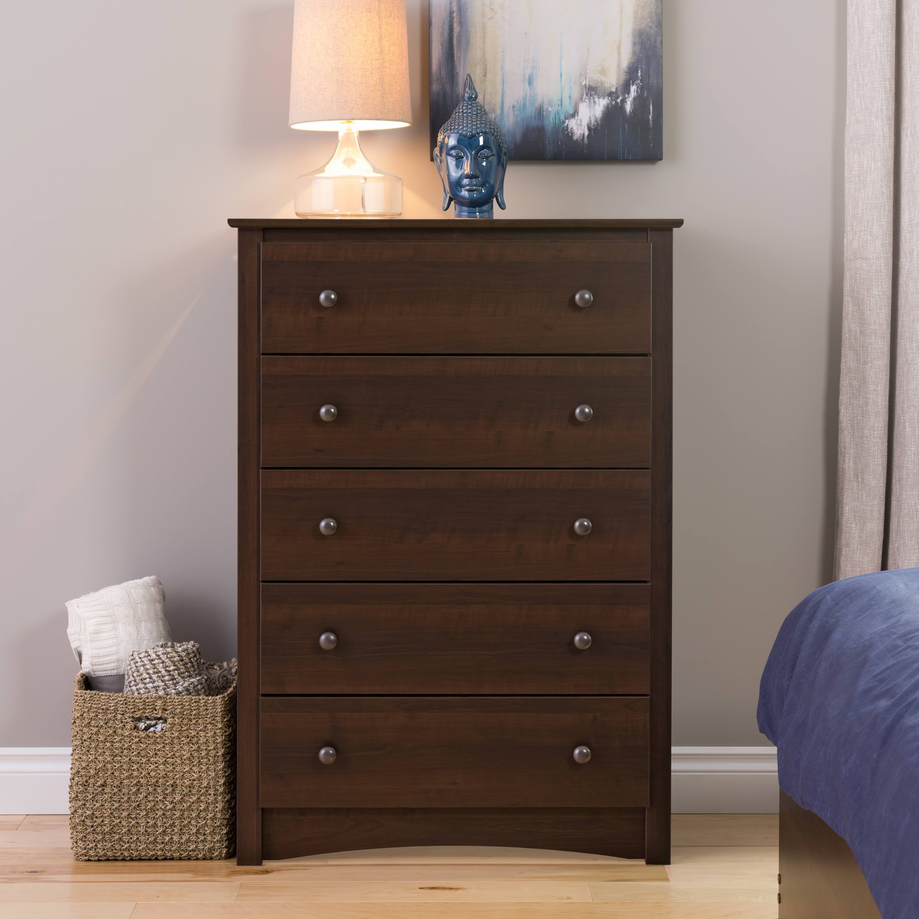 Prepac Fremont 5-Drawer Chest, Brown
