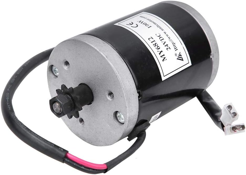 Tbest Electric Bike Motor, 24V 100W High Speed Small Brush DC Motor Electric Scooter Motor Set E Bike Accessory MY6812