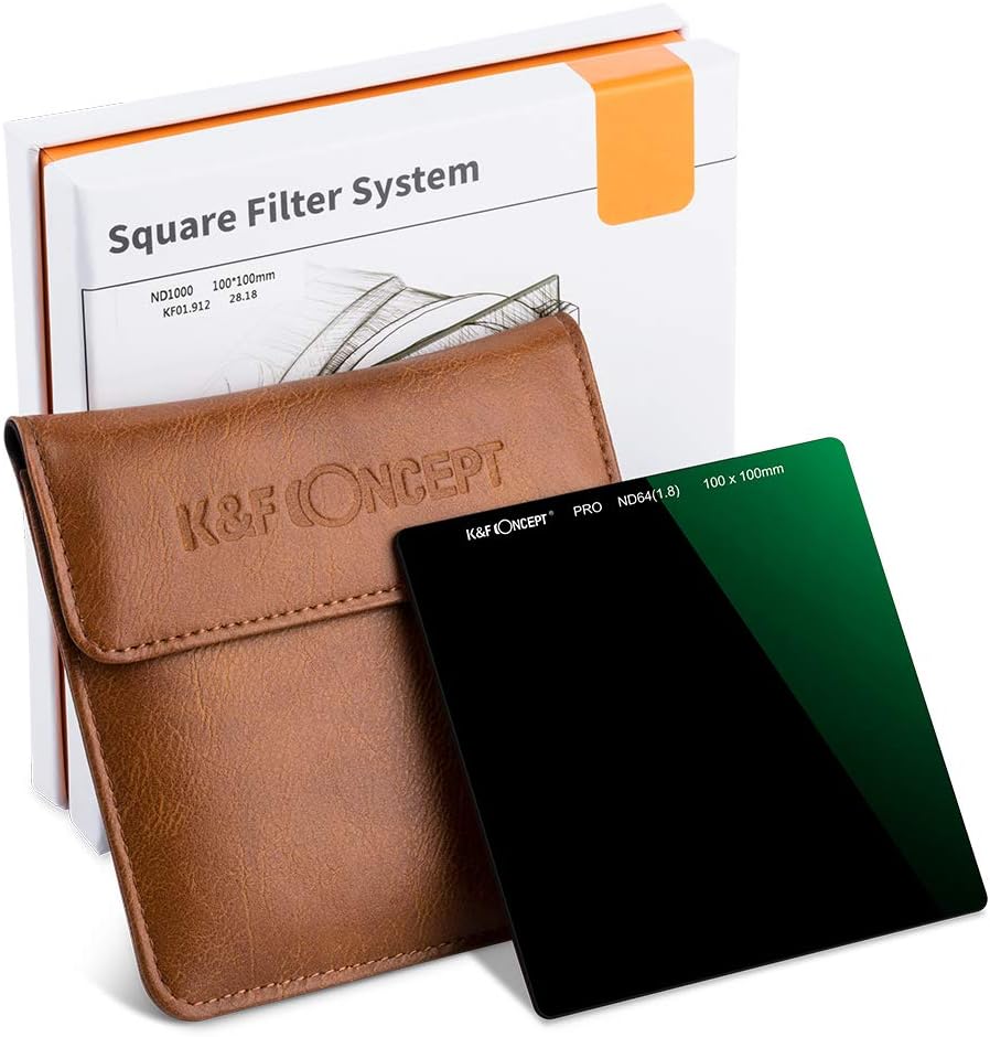 K&F Concept 100mm ND64 Square Filter Ultra Slim HD 20 Layer Neutral Density 6 Stop Optical Glass Pack of 2