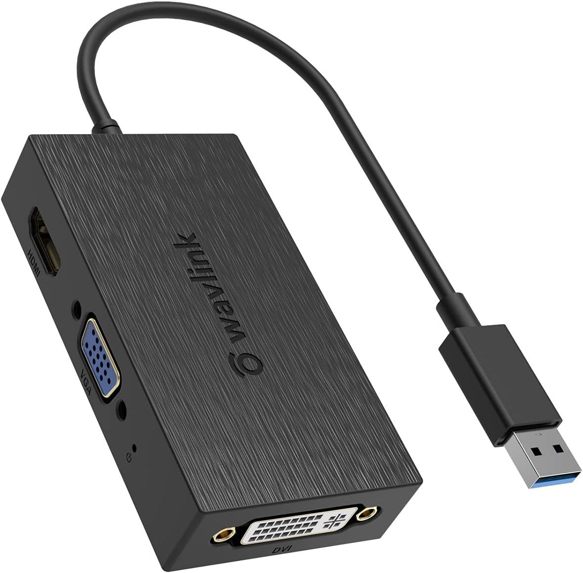 WAVLINK USB3.0 Dual 2K Display Adapter, USB to HDMI/VGA/DVI-D External Multiple Monitor Adapter, DisplayLink Video Converter Laptop Docking Station for Windows Mac Ubuntu Android Chrome OS