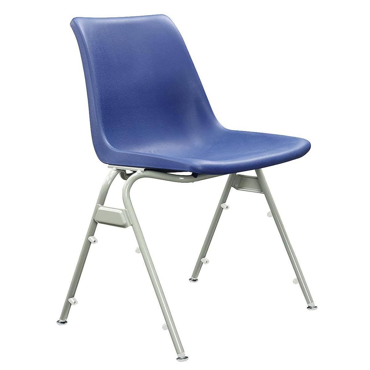 Zoro Select 16A323 Stacking Chair, Plastic, Blue
