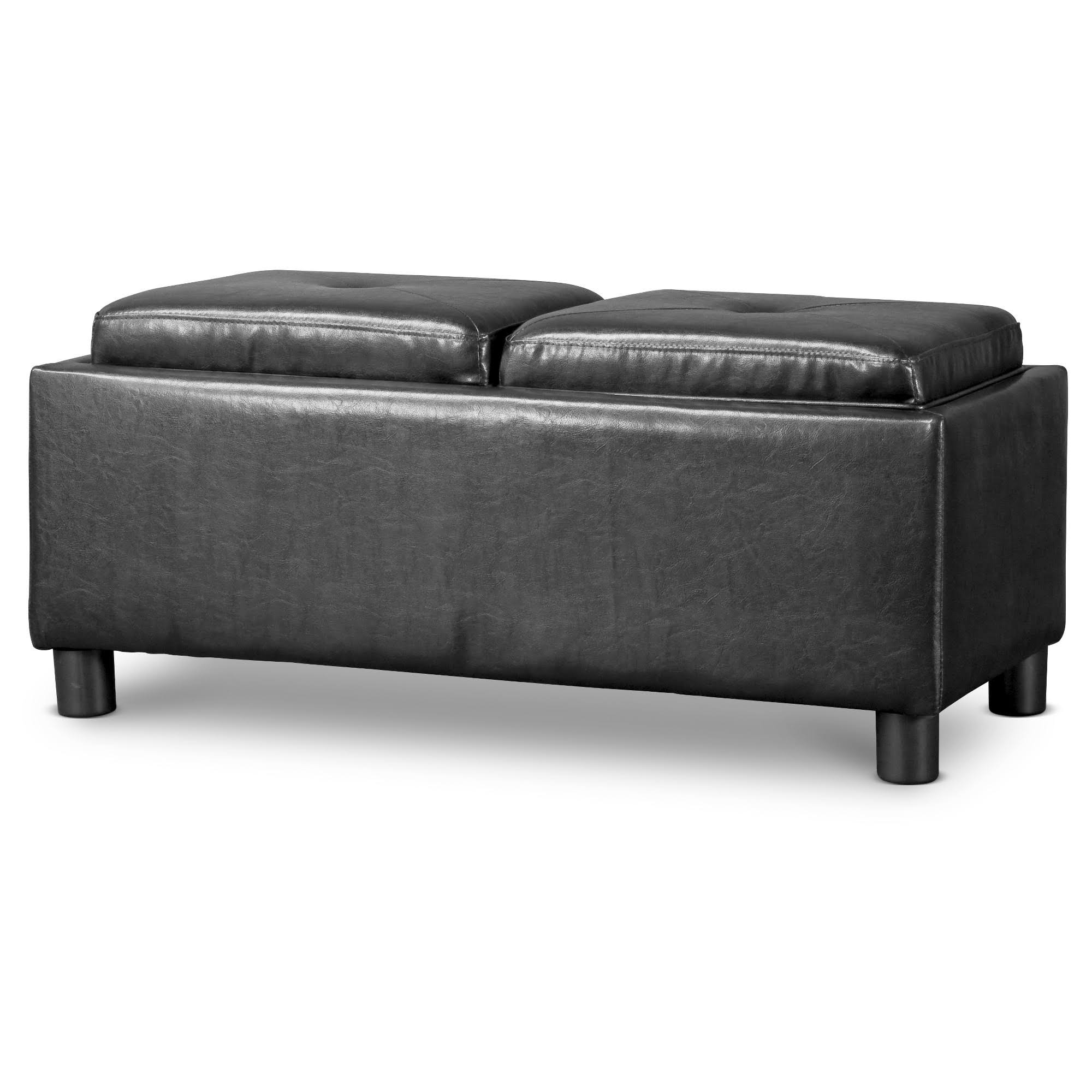 Baxton Studio Billiard Black Ottoman