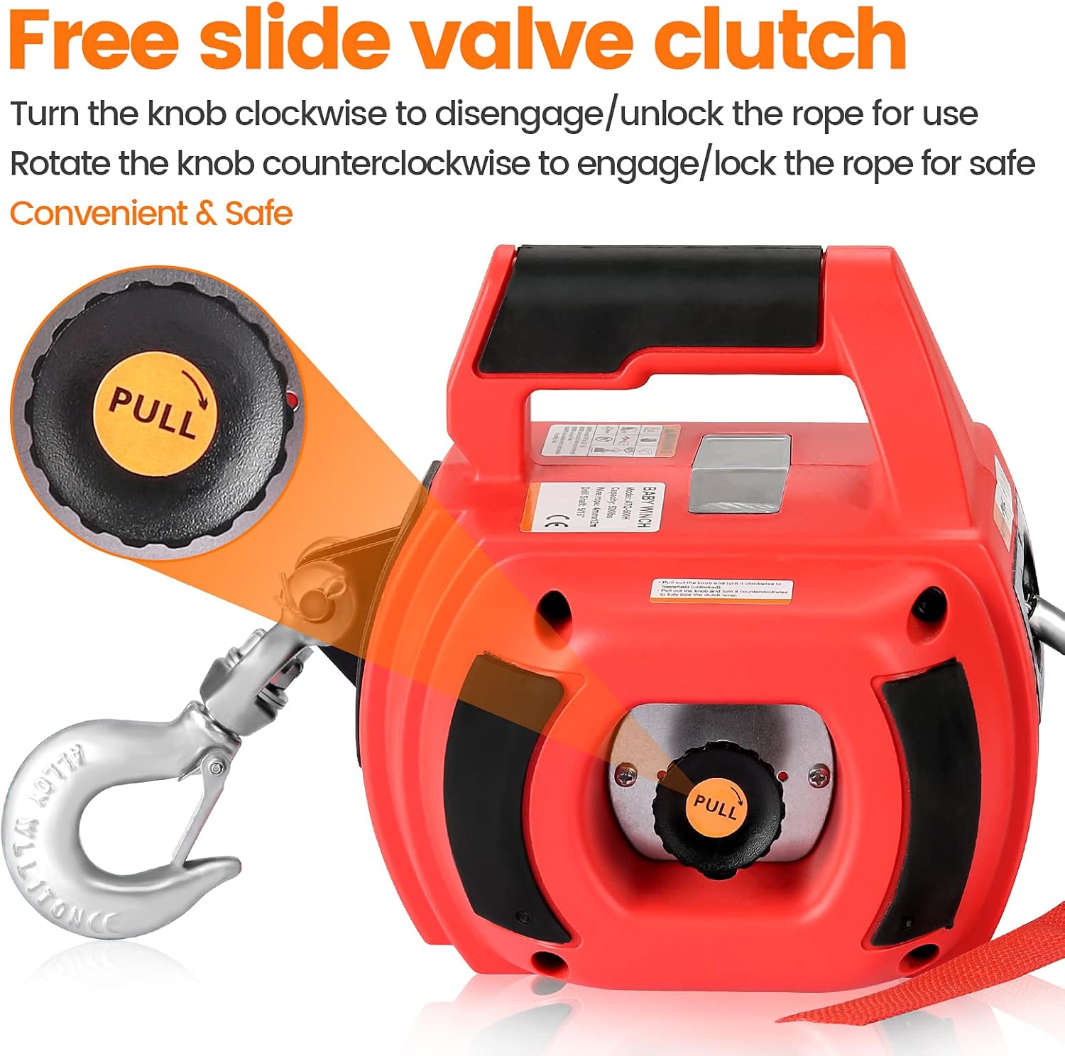 Anbull Drill Winch/Hoist Portable Drill Winch of 750 LB Capacity with 40 Feet Steel Wire Drill Winch for Lifting & Dragging