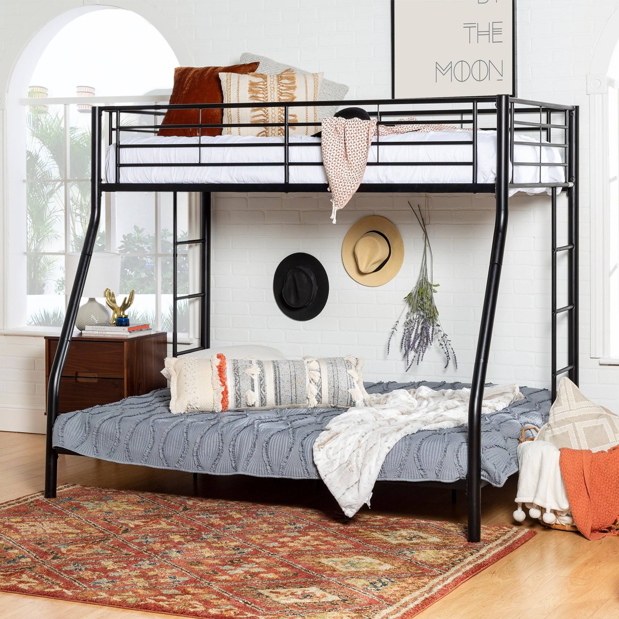 Taylor u0026 Olive Abner Black Metal Twin Double/Full Bunk Bed