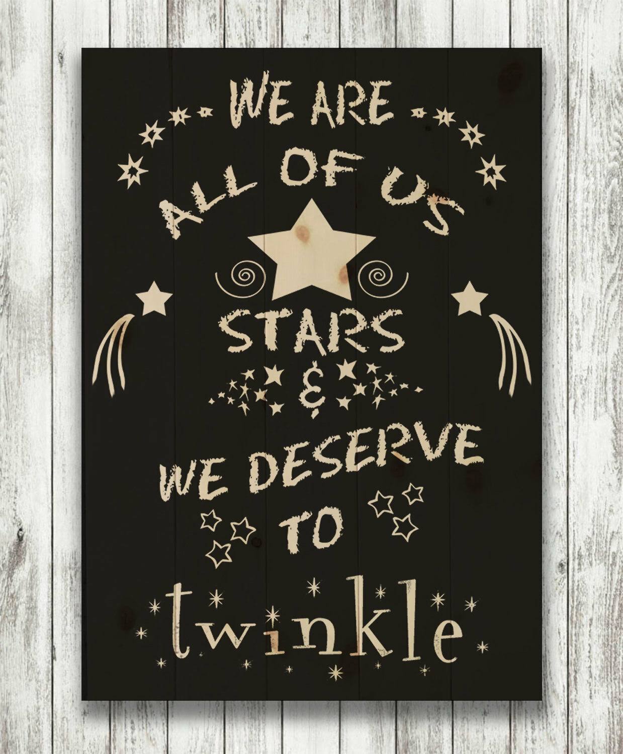 Gracie Oaks &We Are Stars& Textual Art on Wood
