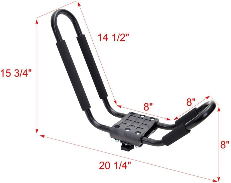 SMARTENPLUS Universal Kayak Rack Holder J Bar , 2 pairs-Bar HD Kayak Rack Carrier Canoe Boat Surf Ski Roof Top Mount Car SUV Crossbar Pack of 2