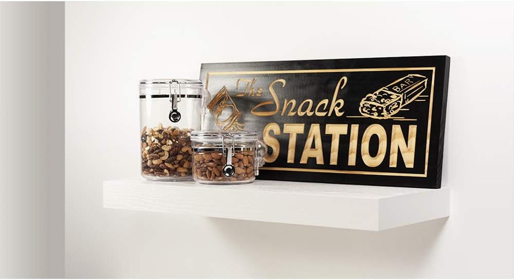 Low Profile Floating Shelf Bracket - 19.75x8x0.88 - Black Pack of 2