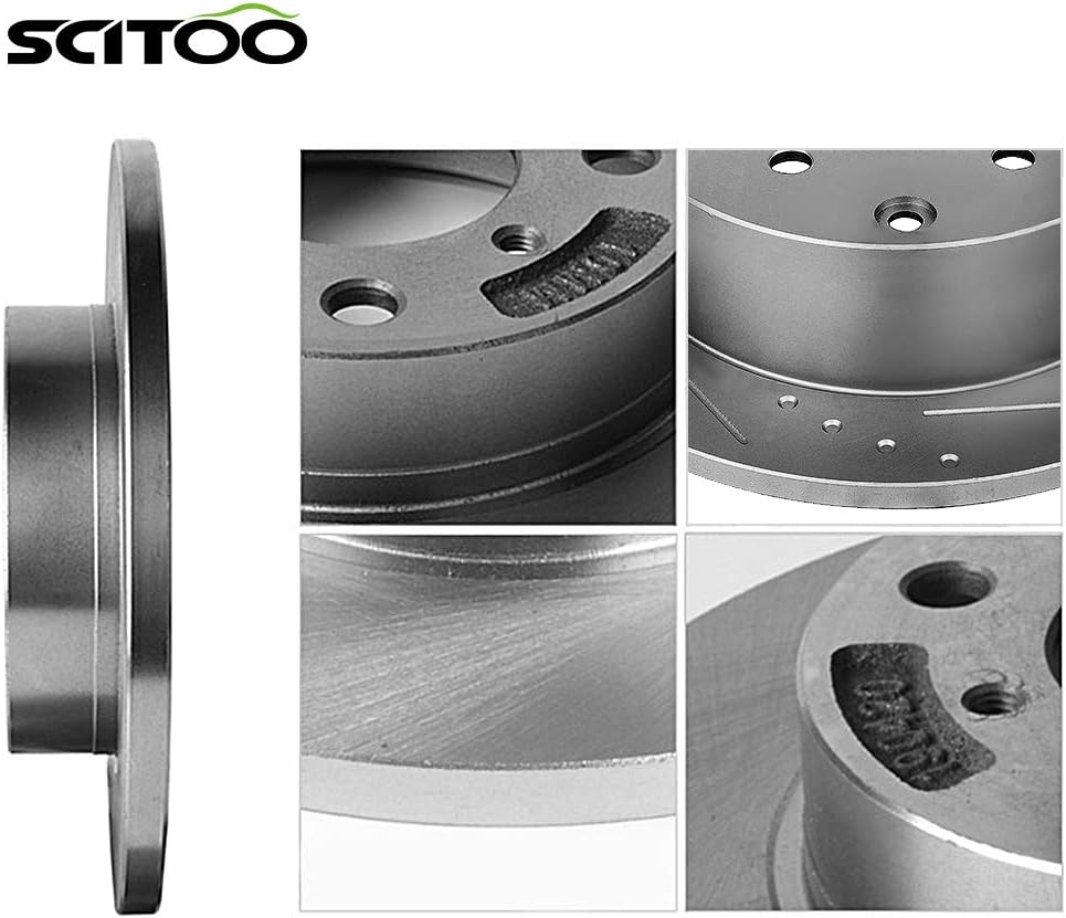 SCITOO Brake Kit Rear Brake Rotors and Ceramic Brake Pads fit for 90-01 for Acura Integra,92-95 99 00 for Honda Civic,93-97 for Honda Civic del Sol,90-91 for Honda CRX,90-91 for Honda Prelude