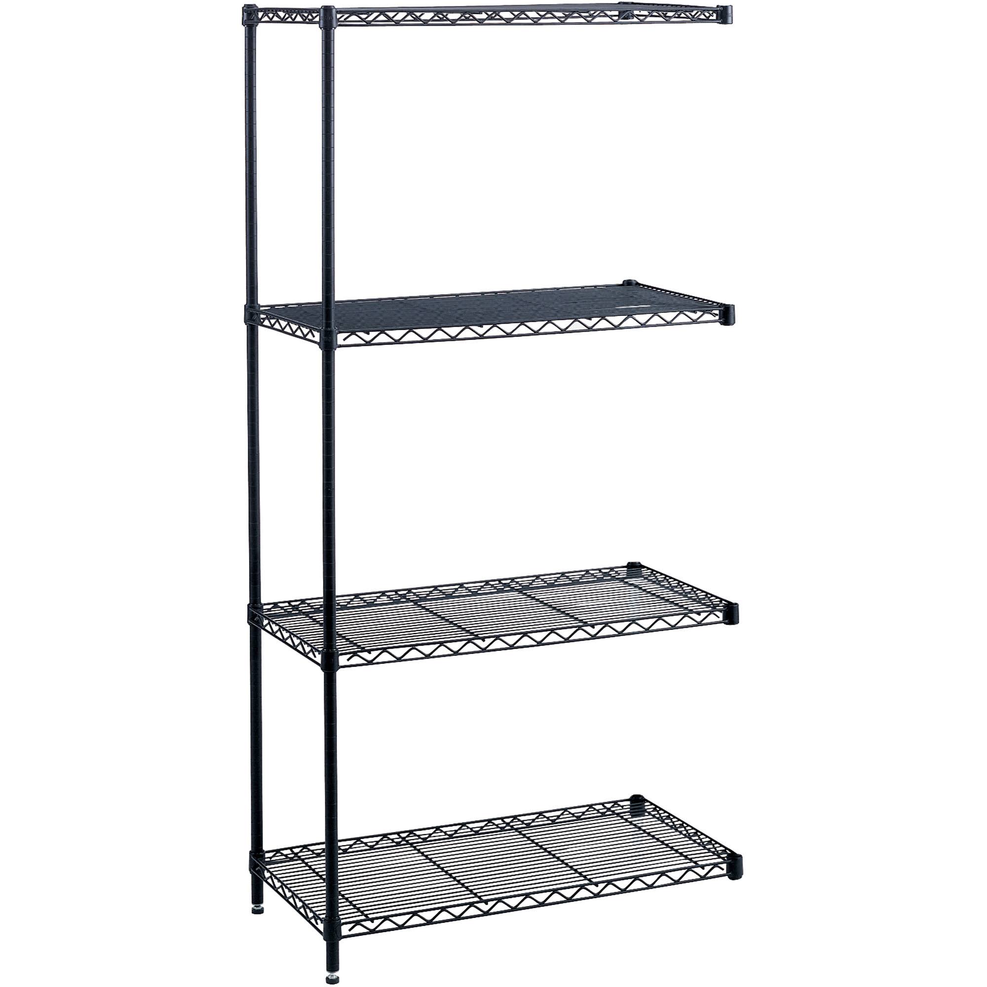 Safco Industrial Wire Shelving, Add-On Unit, 48 x 18in, Black