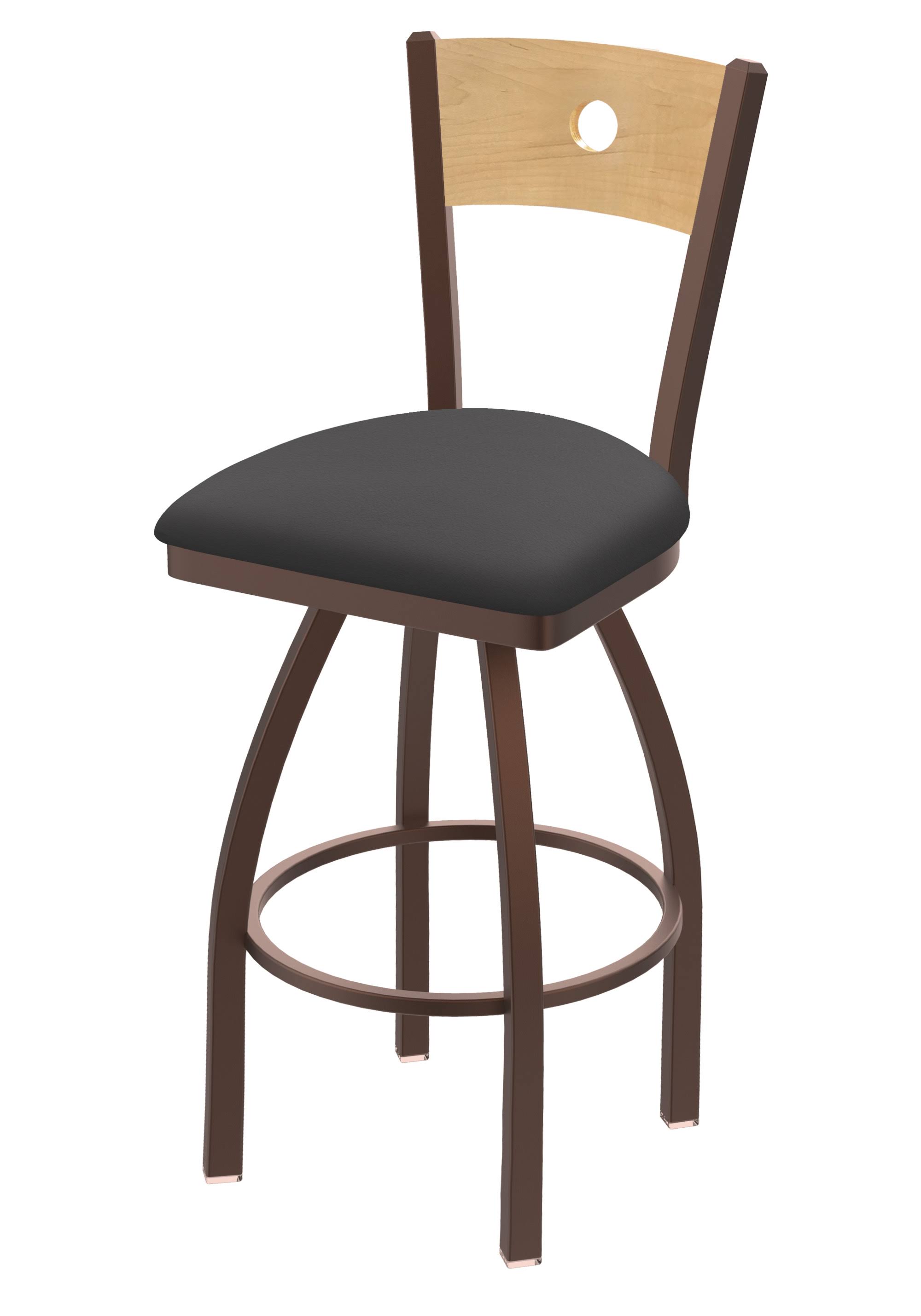 Holland Bar Stool 830 Voltaire 25x22 Swivel Counter Stool with Bronze Finish, Natural Back