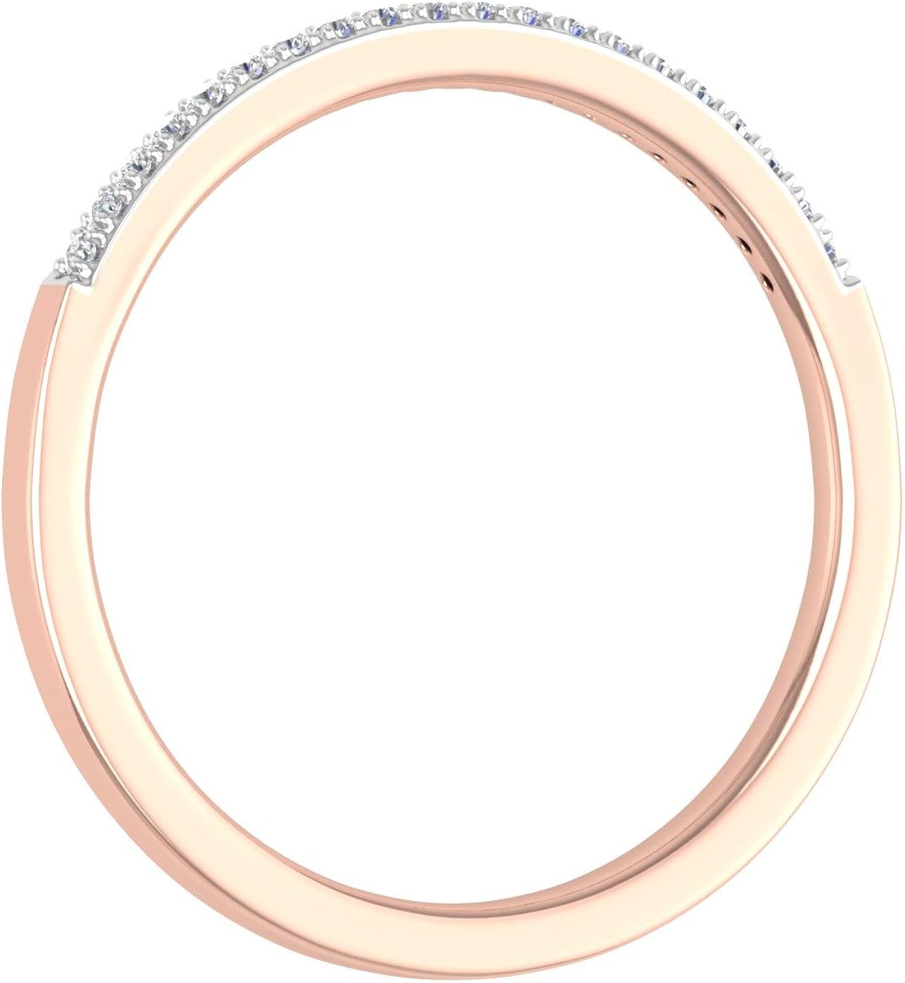 1/10 Carat White Diamond Ladies Anniversary Wedding Stackable Ring in 10K Gold