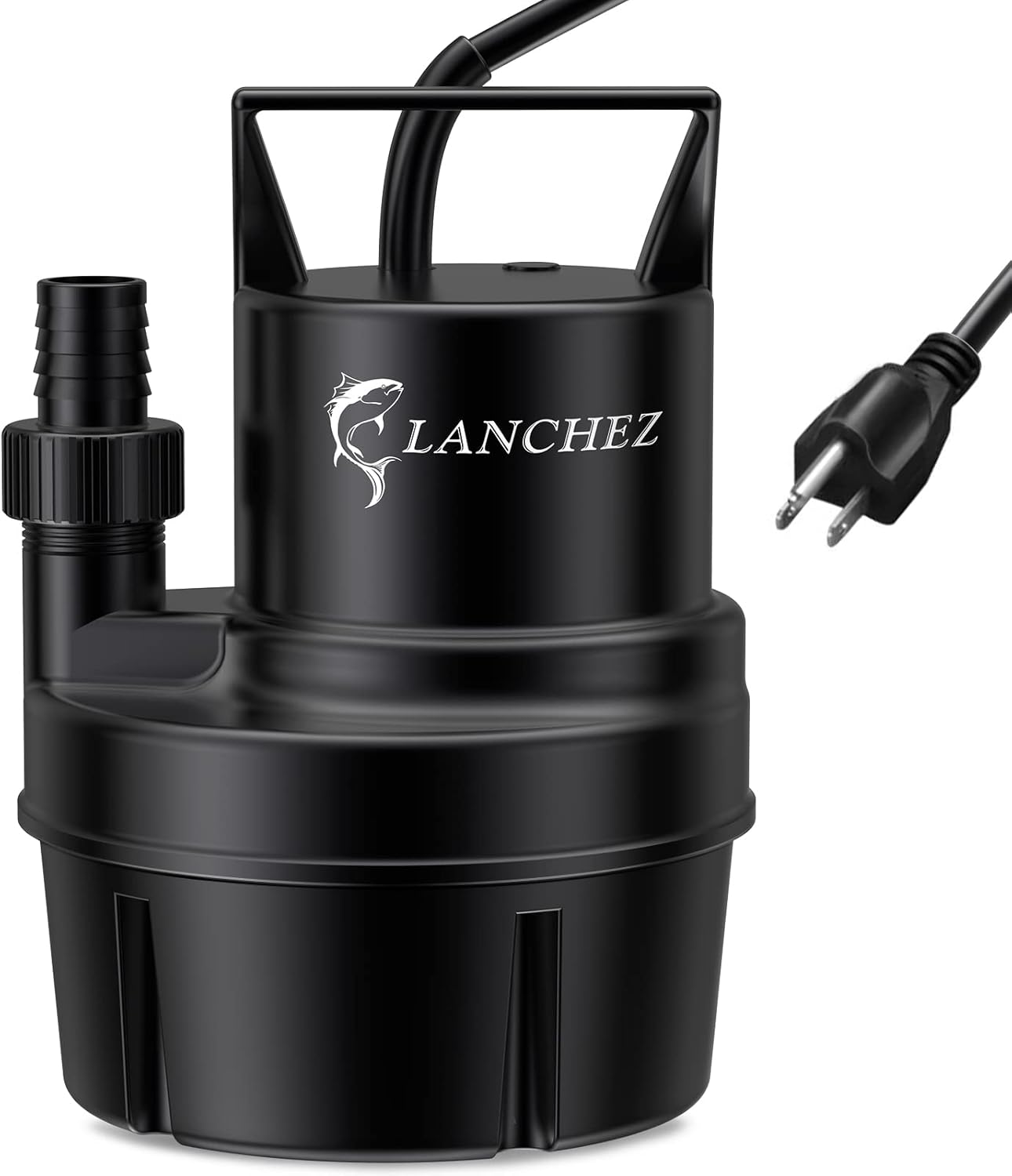 Lanchez Utility Pump 1/6 HP Submersible Sump Pump, 1037 GPH Flow Drain Clean Water for Swimming Pool Garden Pond Basement，Transfer Pump with 25ft Long Power Cord Pack of 2