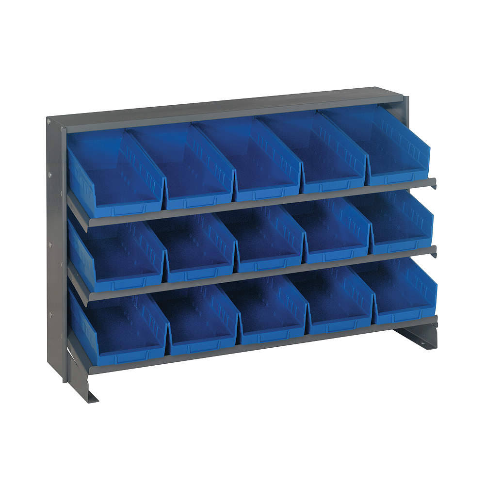 Quantum Storage Systems QPRHA-202BL Pick Rack, 12Dx36Wx26-1/2H, 15 Bins, Blue