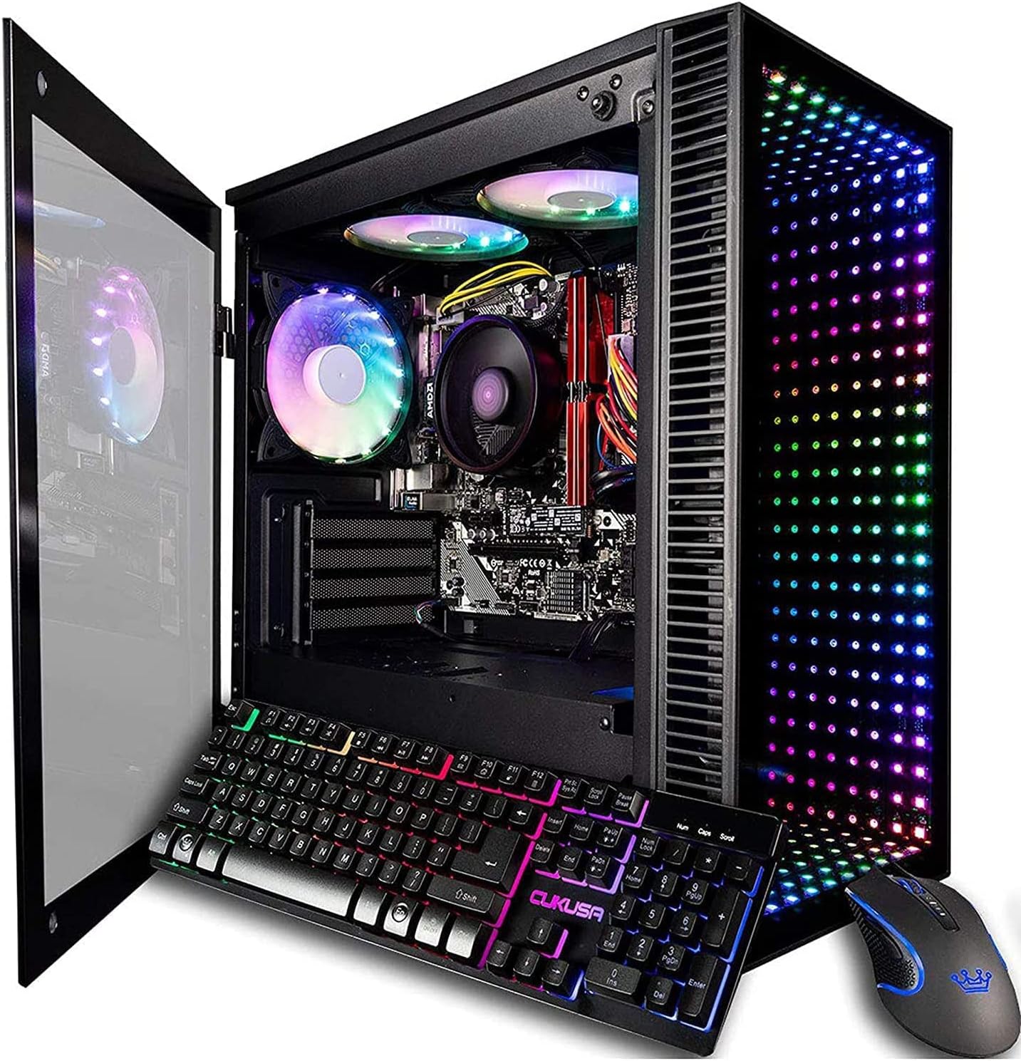 CUK Continuum Micro Gaming PC (AMD Ryzen 5 5600G with Radeon Graphics, 16GB RAM, 256GB NVMe SSD, 500W PSU, AC WiFi, Windows 11 Home) Gamer Desktop Computer