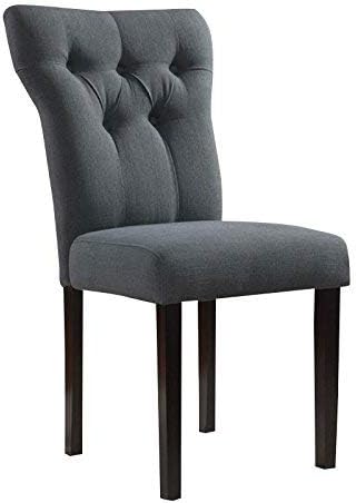 ACME Effie Gray Linen Side Chair Set of 2