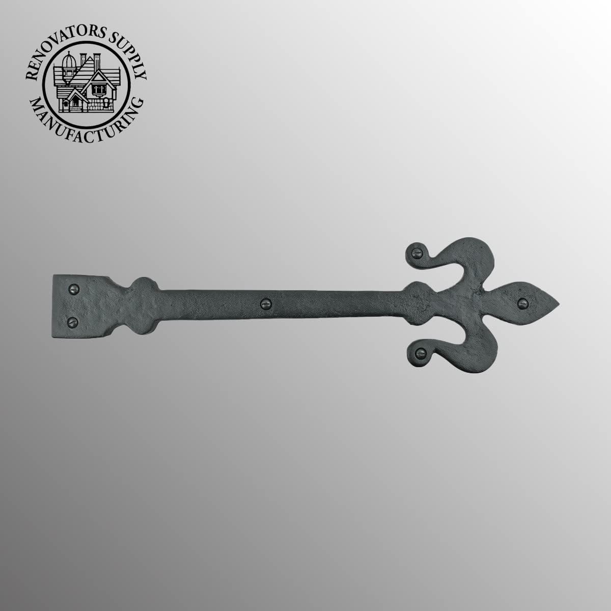 Decorative Dummy Strap Hinge Barn Garage Shutter Door Gate Faux Hinge Fleur De Lis Antique Revival Design 16
