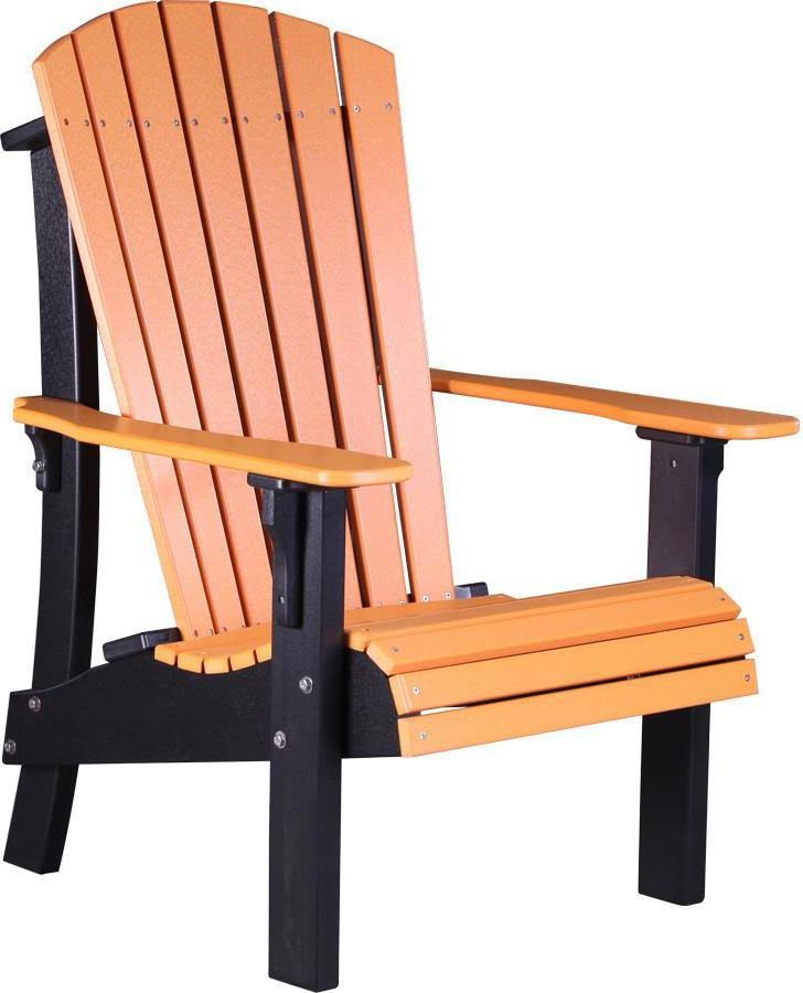 LuxCraft Senior Height Adirondack Chair, Tangerine on Black