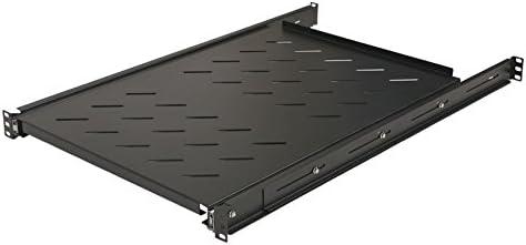 NavePoint Sliding Rack Vented Server Shelf 1U 19 Inch 4 Post Rack Mount 29.50 Inches (750mm) Deep