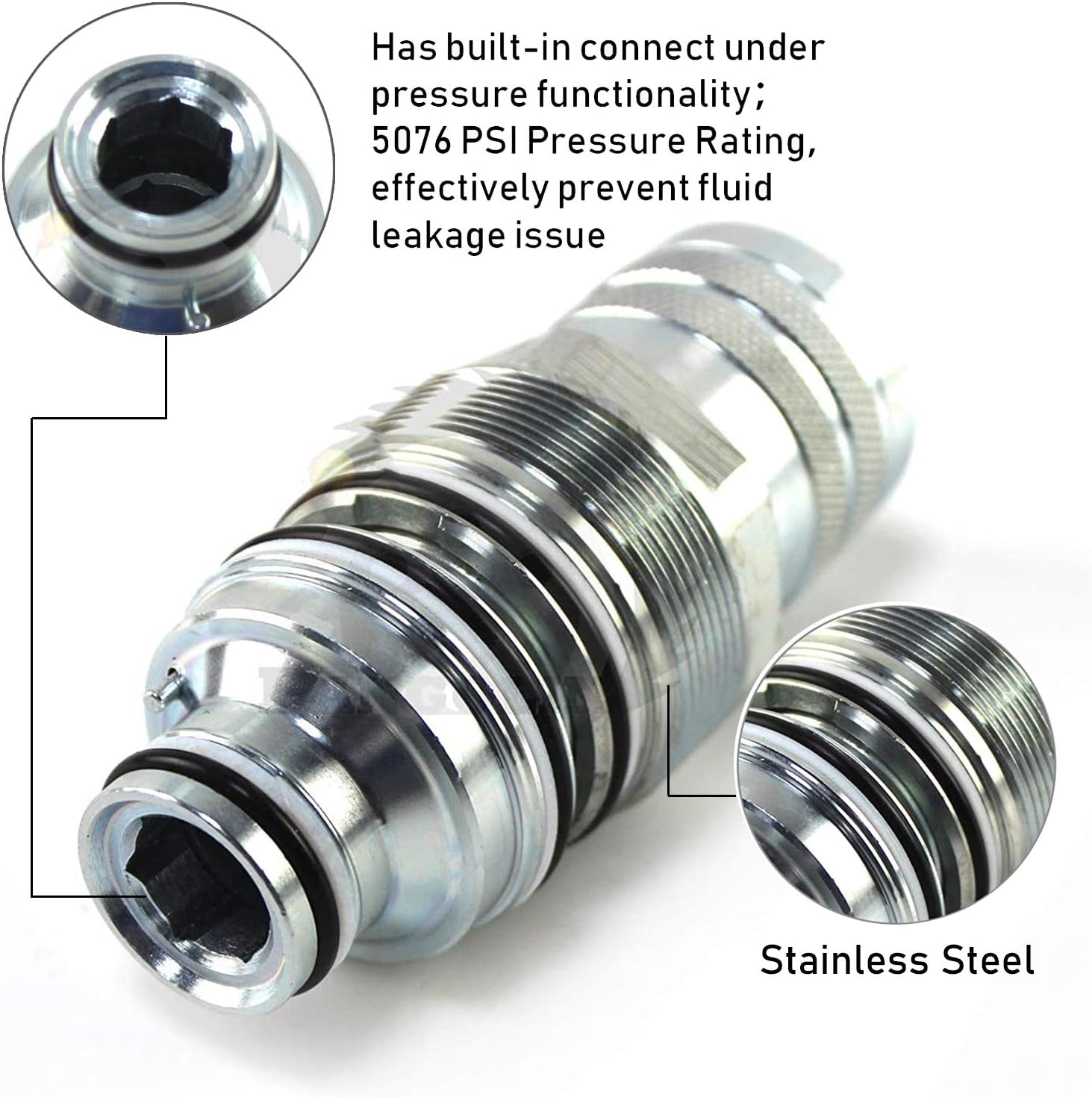 PANGOLIN 6680018 6679837 Female & Male Hydraulic Flat Face Quick Connect Coupler Thread &Phi;46mm for Bobcat S130 S150 S160 S175 S185 S205 S220 S250 S300 S330 S450 S510 S530 T140 T180 T190 T200 Parts