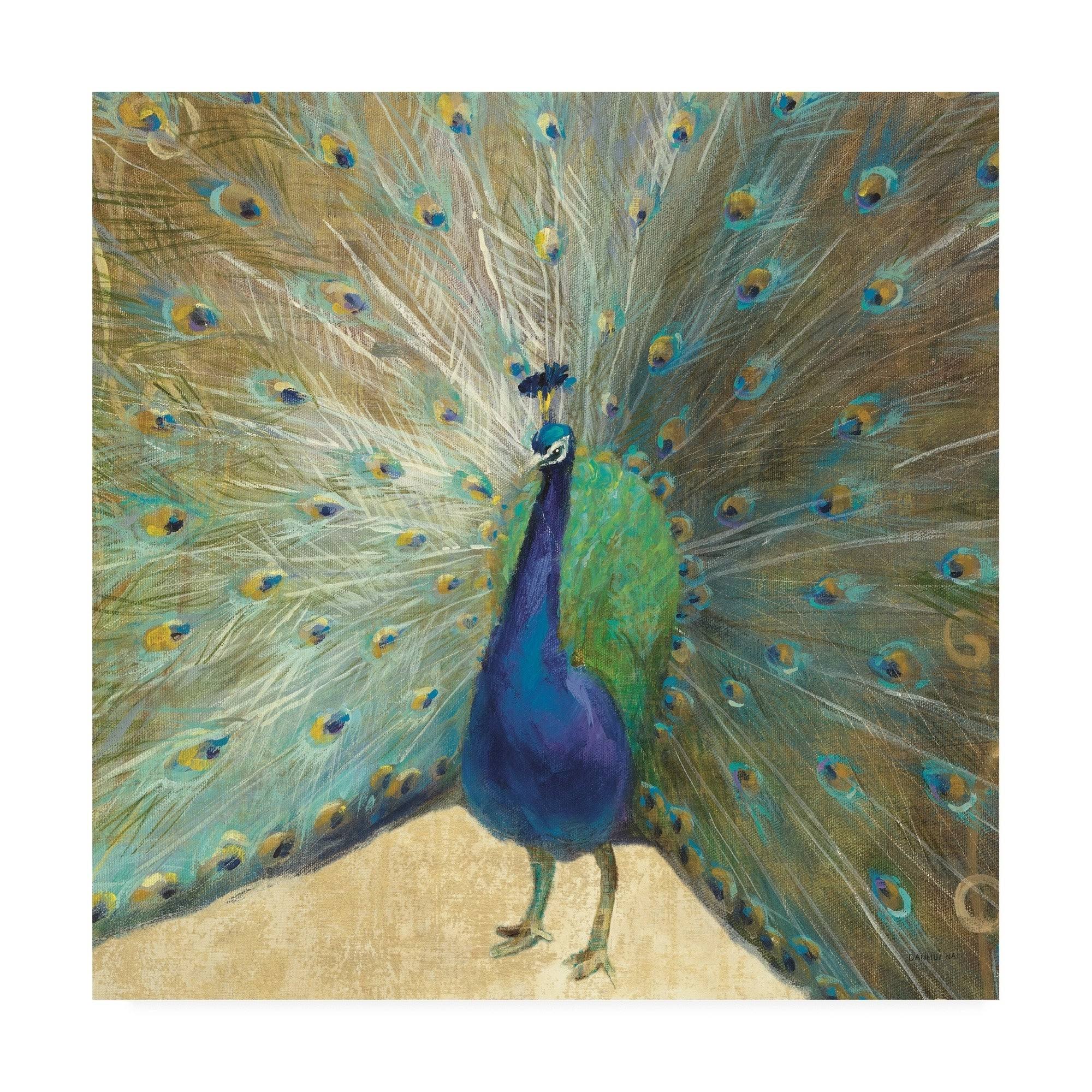Trademark Fine Art Wap10799-C2424Gg Danhui Nai 'Blue Peacock Cream' CA