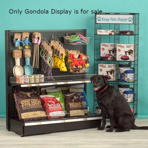 Single Sided Gondola in Black 48 W x 18 D x 72 H Inches with Pegboard Back
