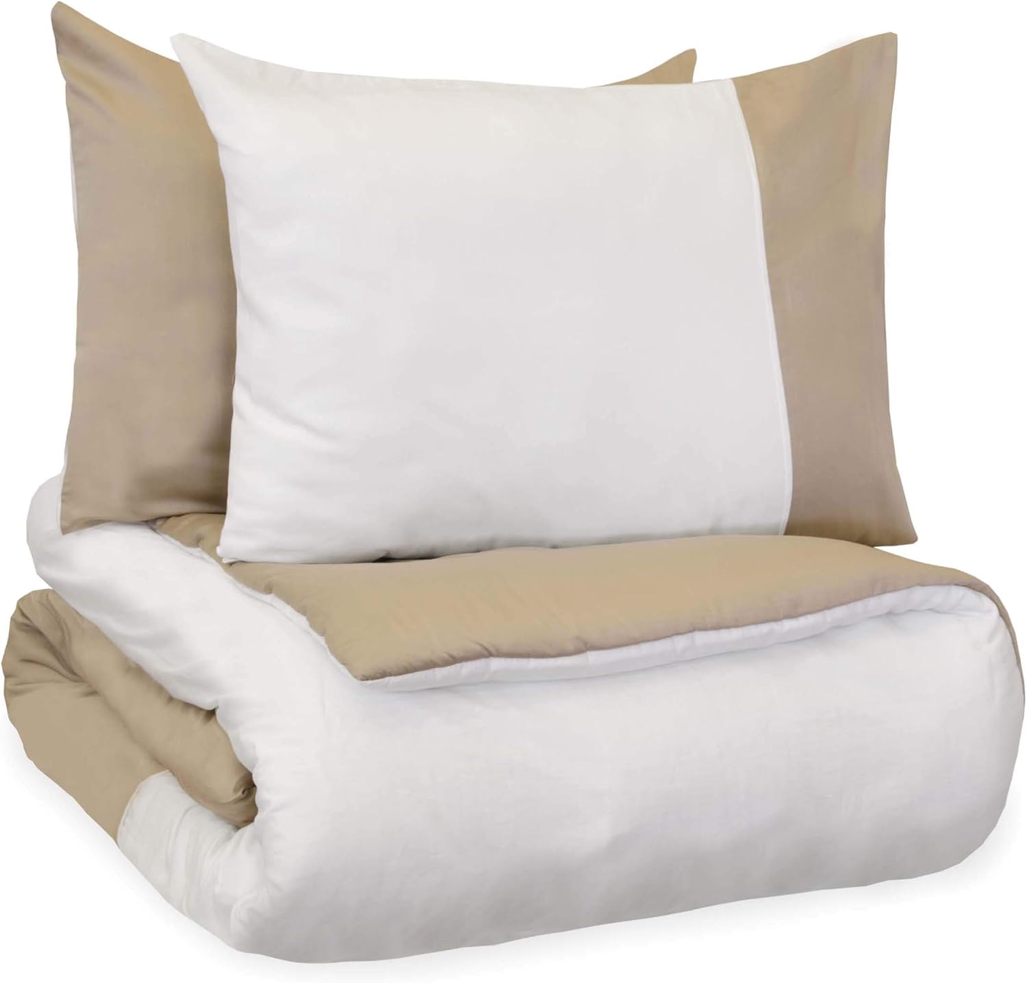 Vue Kinsley (Solid) Bedding Set with 2 Coordinating Shams, Taupe Pack of 2