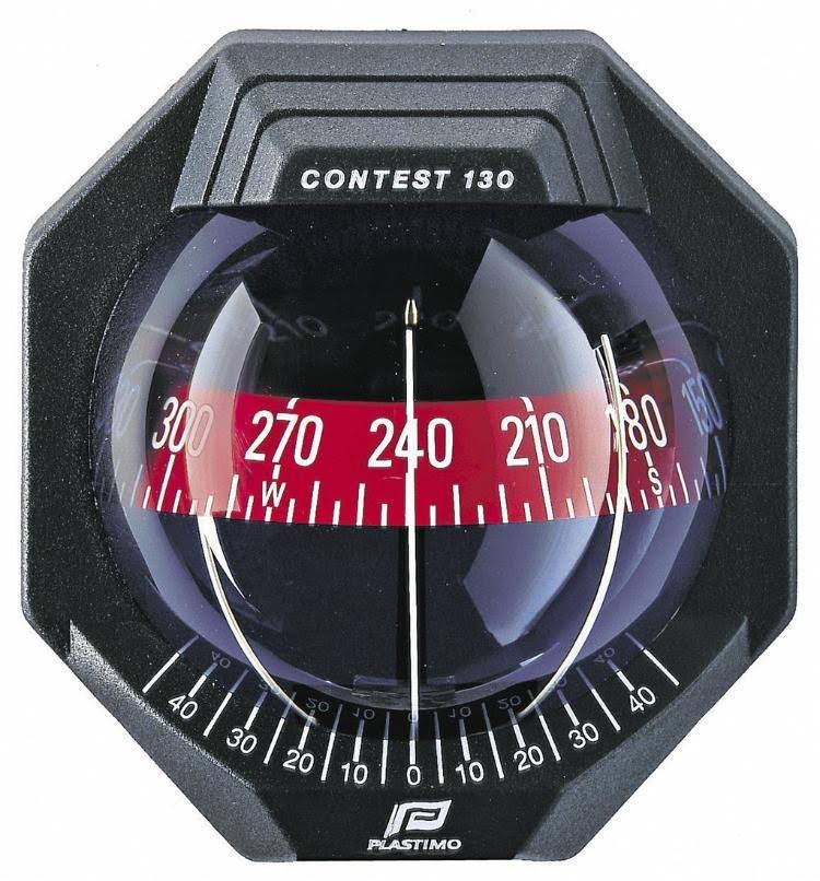 Plastimo Contest 130 Compass Black / Red / Vertical Bulkhead