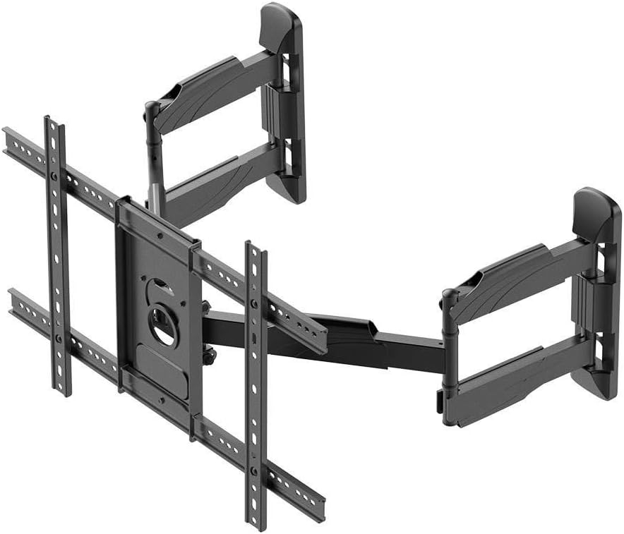 Monoprice Cornerstone Series Full-Motion Articulating TV Wall Mount Bracket - for TVs 37in to 70in Max Weight 99lbs VESA Patterns Up to 600x400 Rotating Black Pack of 2